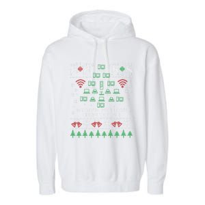 SantaS Favorite Computer Guy Tech Support Ugly Christmas Gift Garment-Dyed Fleece Hoodie