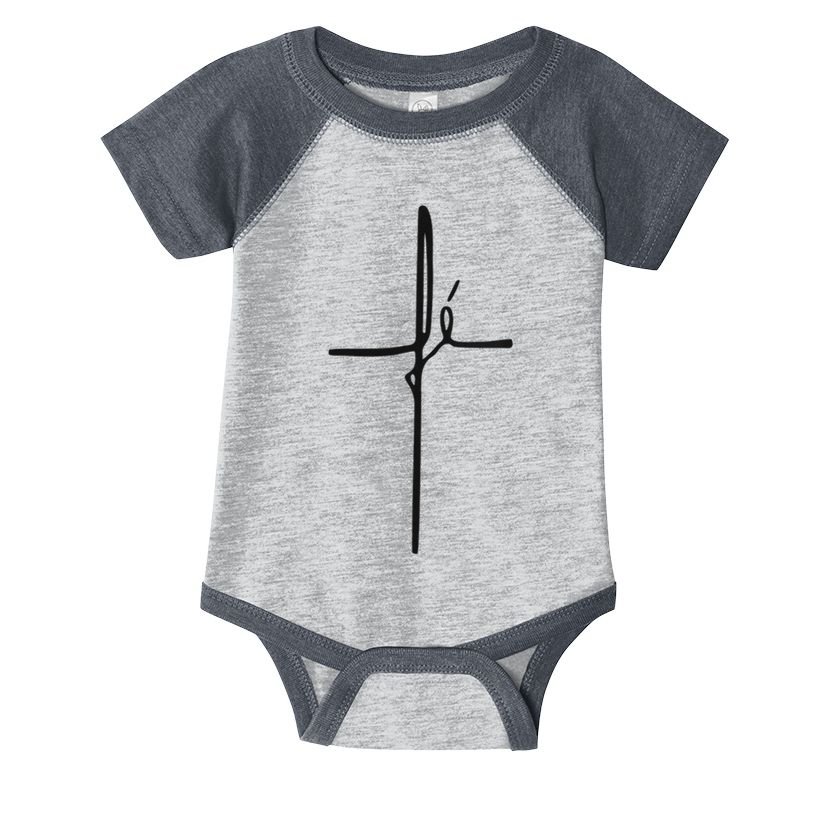Simple Faith Cross In Portuguese Camiseta Fe Infant Baby Jersey Bodysuit