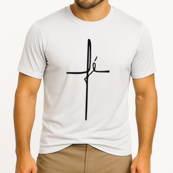 Simple Faith Cross In Portuguese Camiseta Fe Cooling Performance Crew T-Shirt