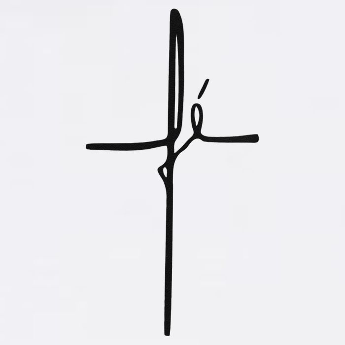 Simple Faith Cross In Portuguese Camiseta Fe Button