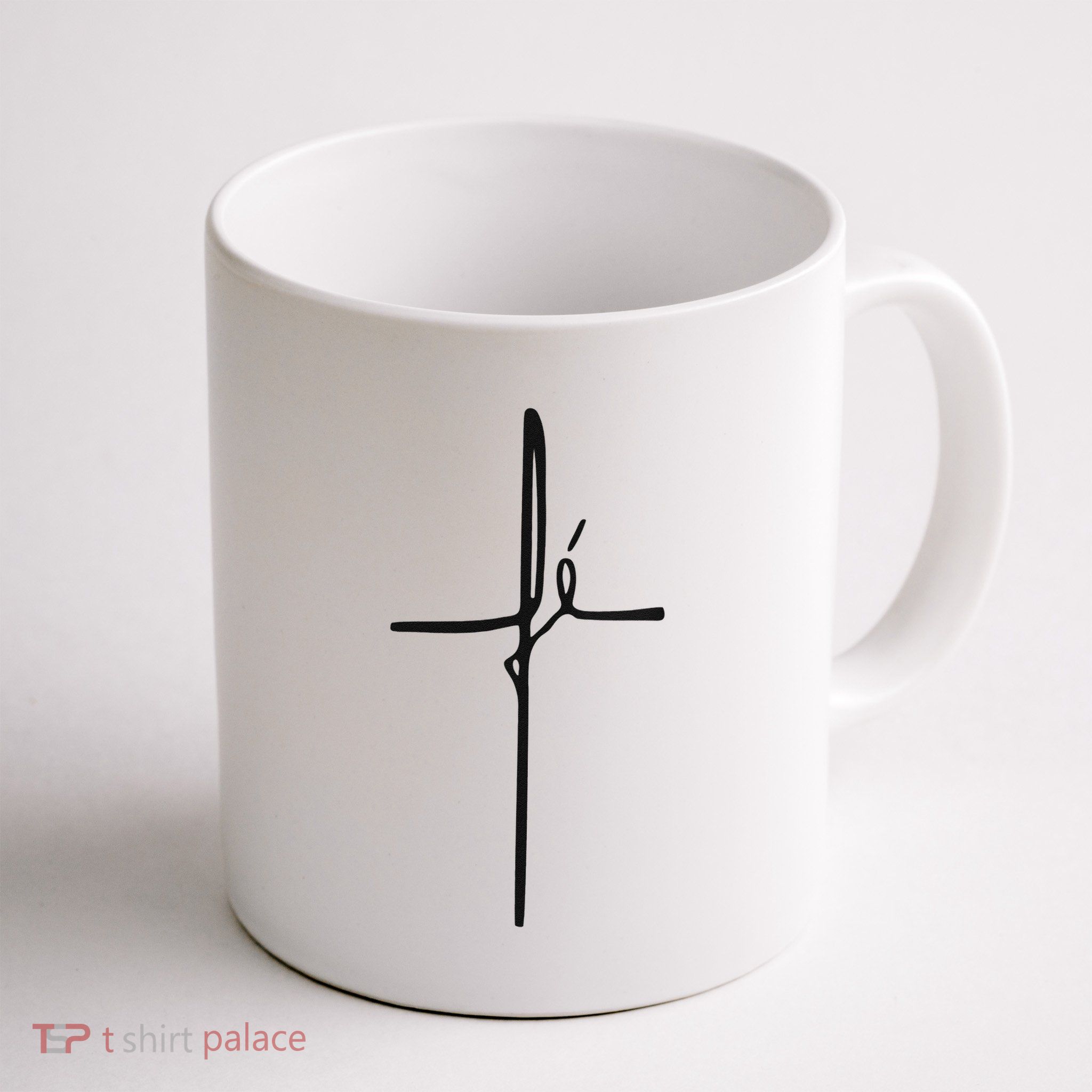 Simple Faith Cross In Portuguese Camiseta Fe Mug