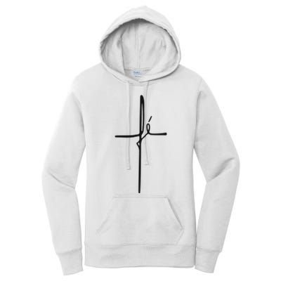 Simple Faith Cross In Portuguese Camiseta Fe Women's Pullover Hoodie
