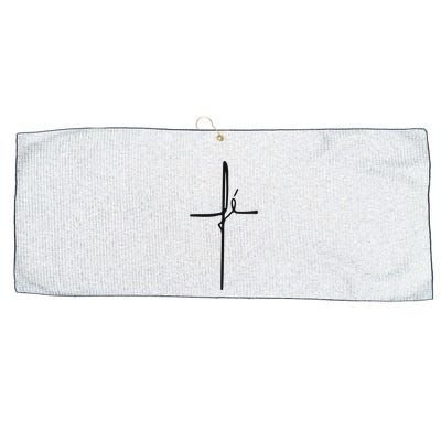 Simple Faith Cross In Portuguese Camiseta Fe Large Microfiber Waffle Golf Towel