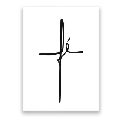 Simple Faith Cross In Portuguese Camiseta Fe Poster