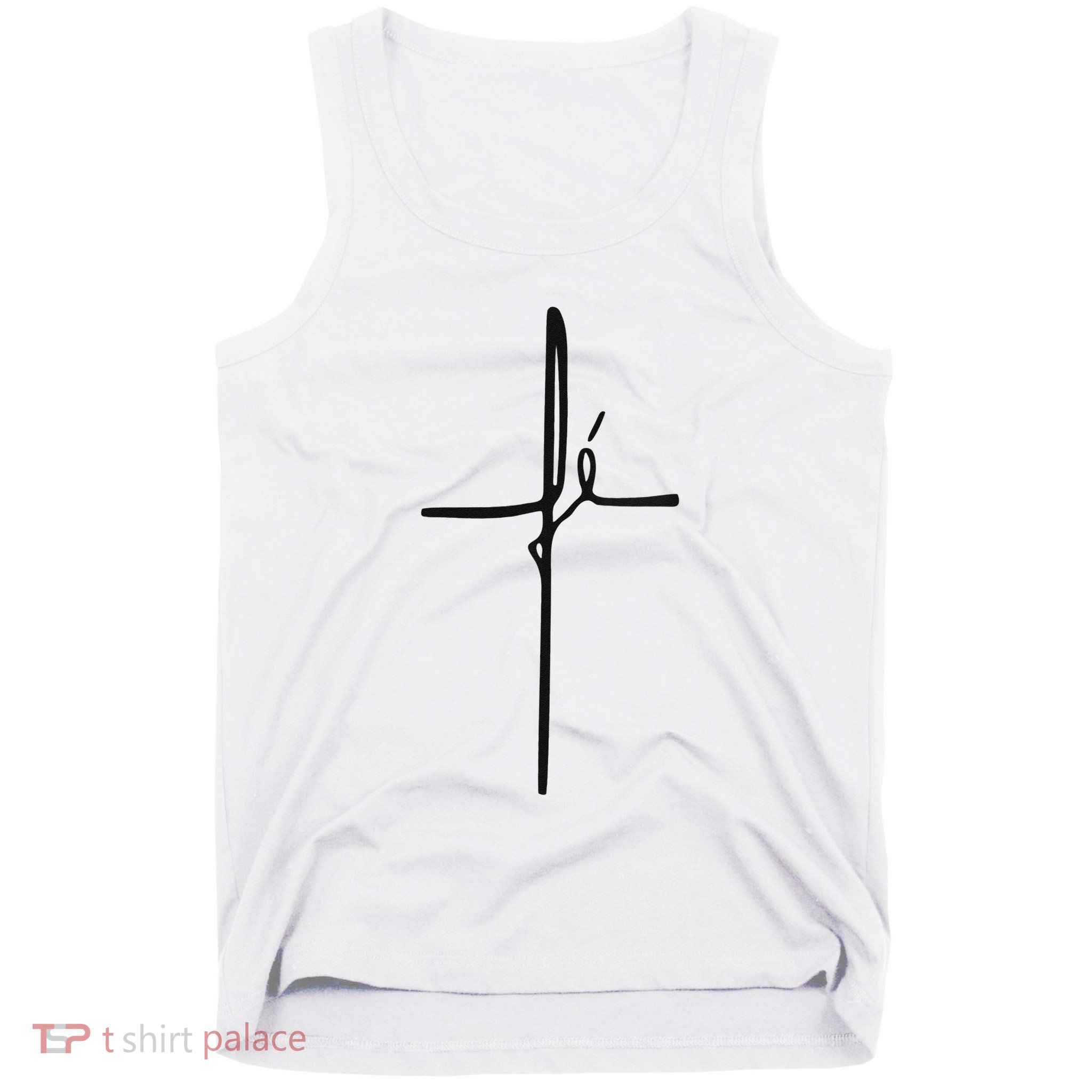 Simple Faith Cross In Portuguese Camiseta Fe Tank Top