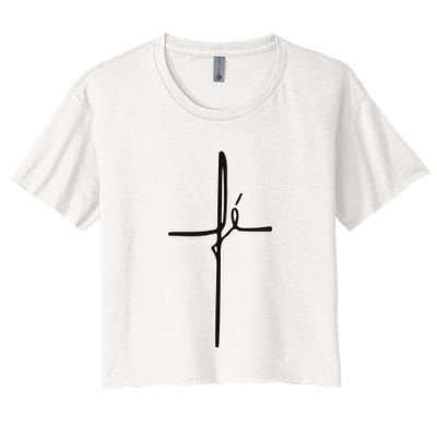 Simple Faith Cross In Portuguese Camiseta Fe Crop Top