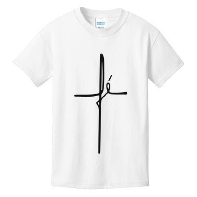 Simple Faith Cross In Portuguese Camiseta Fe Kids T-Shirt
