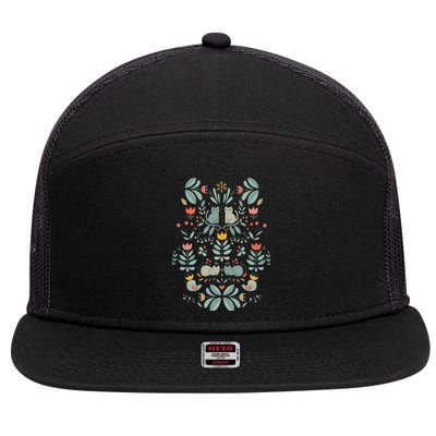 Swedish Folk Cats 7 Panel Mesh Trucker Snapback Hat