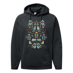 Swedish Folk Cats Performance Fleece Hoodie