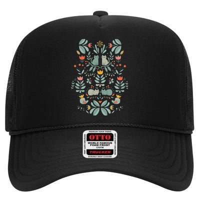 Swedish Folk Cats High Crown Mesh Back Trucker Hat