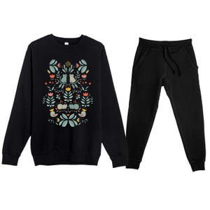 Swedish Folk Cats Premium Crewneck Sweatsuit Set