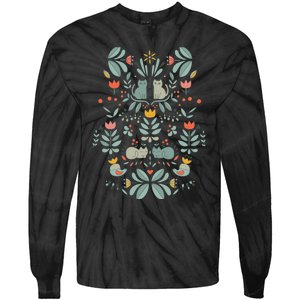 Swedish Folk Cats Tie-Dye Long Sleeve Shirt