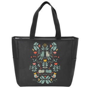 Swedish Folk Cats Zip Tote Bag