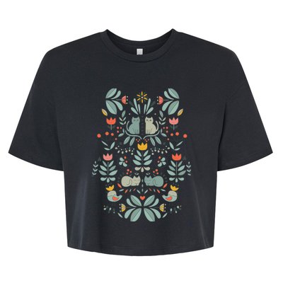 Swedish Folk Cats Bella+Canvas Jersey Crop Tee