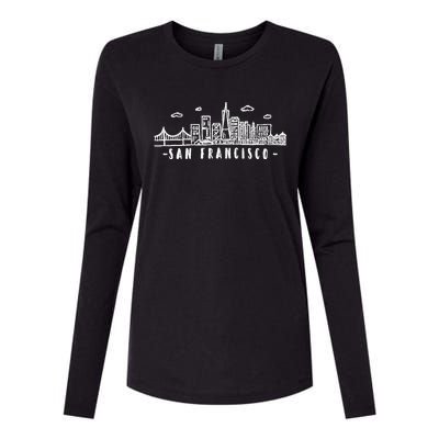 San Francisco California Skyline Womens Cotton Relaxed Long Sleeve T-Shirt