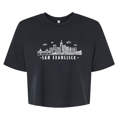 San Francisco California Skyline Bella+Canvas Jersey Crop Tee