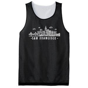 San Francisco California Skyline Mesh Reversible Basketball Jersey Tank