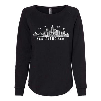 San Francisco California Skyline Womens California Wash Sweatshirt