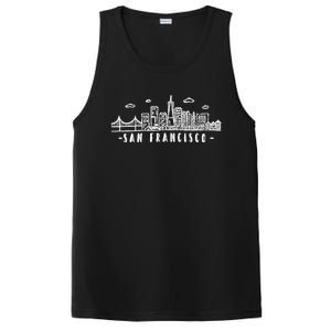 San Francisco California Skyline PosiCharge Competitor Tank