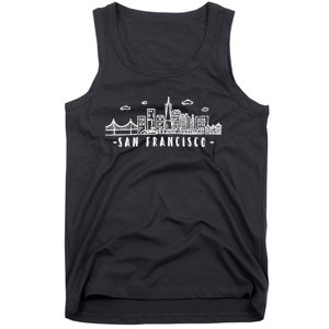 San Francisco California Skyline Tank Top