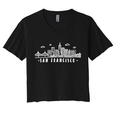 San Francisco California Skyline Women's Crop Top Tee