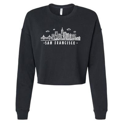 San Francisco California Skyline Cropped Pullover Crew