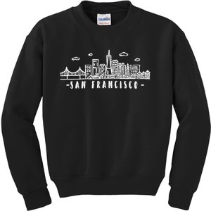 San Francisco California Skyline Kids Sweatshirt