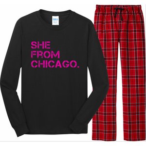 She From Chicago Long Sleeve Pajama Set