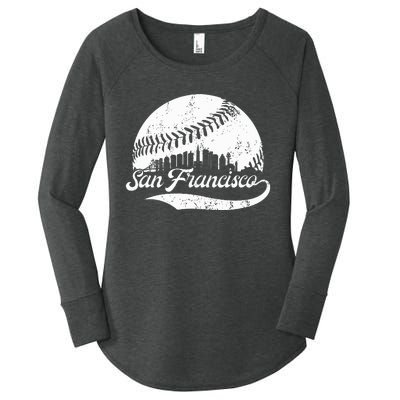 San Francisco California Vintage Skyline Apparel Women's Perfect Tri Tunic Long Sleeve Shirt