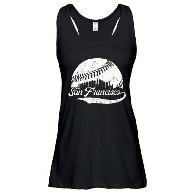 San Francisco California Vintage Skyline Apparel Ladies Essential Flowy Tank