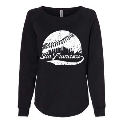 San Francisco California Vintage Skyline Apparel Womens California Wash Sweatshirt