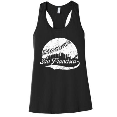 San Francisco California Vintage Skyline Apparel Women's Racerback Tank