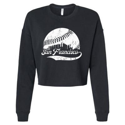 San Francisco California Vintage Skyline Apparel Cropped Pullover Crew