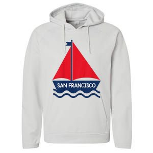 San Francisco California Sailing Boat Souvenir Performance Fleece Hoodie