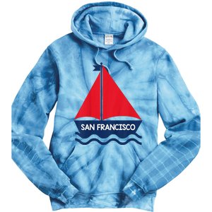 San Francisco California Sailing Boat Souvenir Tie Dye Hoodie