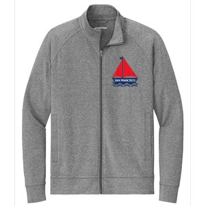 San Francisco California Sailing Boat Souvenir Stretch Full-Zip Cadet Jacket