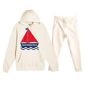 San Francisco California Sailing Boat Souvenir Premium Hooded Sweatsuit Set