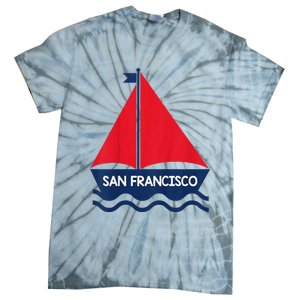 San Francisco California Sailing Boat Souvenir Tie-Dye T-Shirt