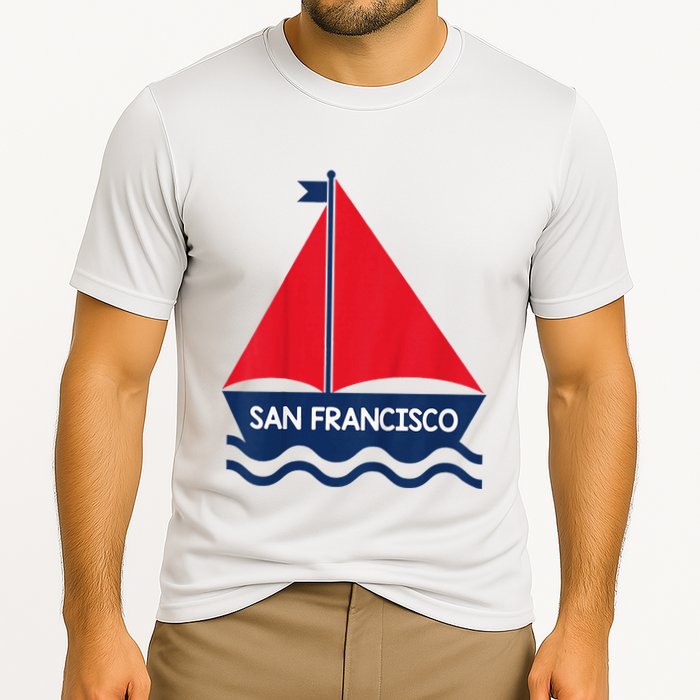 San Francisco California Sailing Boat Souvenir Cooling Performance Crew T-Shirt