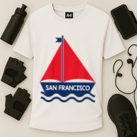 San Francisco California Sailing Boat Souvenir Cooling Performance Crew T-Shirt