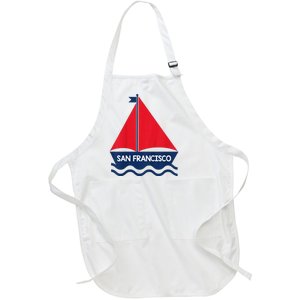 San Francisco California Sailing Boat Souvenir Full-Length Apron With Pockets