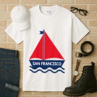 San Francisco California Sailing Boat Souvenir Tall T-Shirt