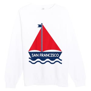 San Francisco California Sailing Boat Souvenir Premium Crewneck Sweatshirt