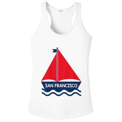 San Francisco California Sailing Boat Souvenir Ladies PosiCharge Competitor Racerback Tank
