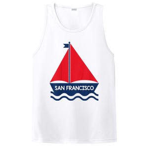 San Francisco California Sailing Boat Souvenir PosiCharge Competitor Tank