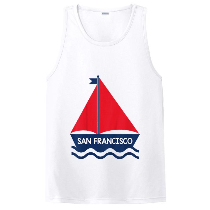 San Francisco California Sailing Boat Souvenir PosiCharge Competitor Tank
