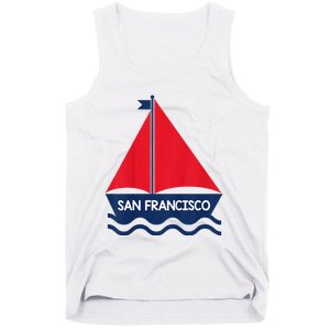 San Francisco California Sailing Boat Souvenir Tank Top