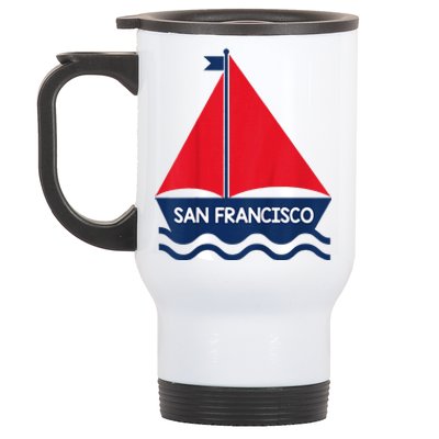 San Francisco California Sailing Boat Souvenir Stainless Steel Travel Mug