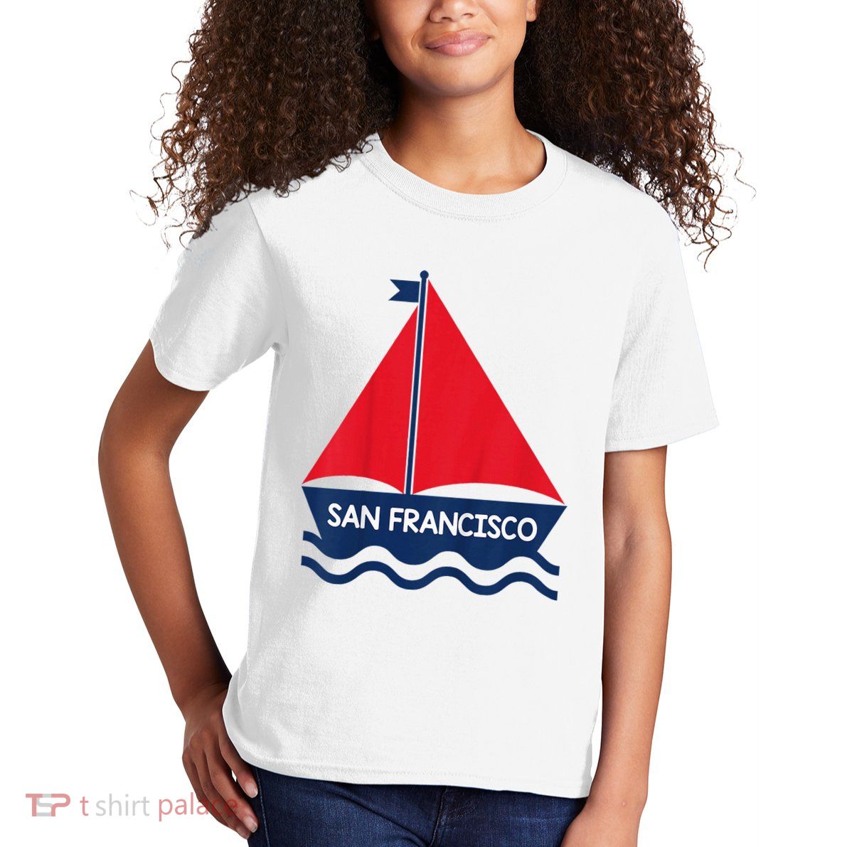 San Francisco California Sailing Boat Souvenir Kids T-Shirt