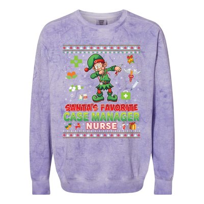 Santas Favorite Case Ager Nurse Dabbing Elf Christmas Gift Colorblast Crewneck Sweatshirt